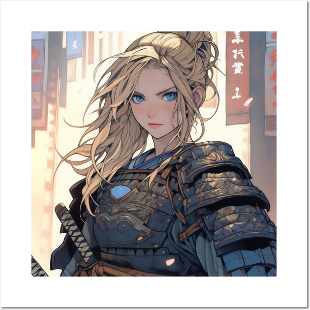 Foreign Lady Samurai anime Wall Art by WabiSabi Wonders